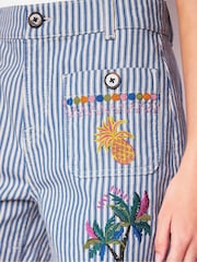 Boden Blue Pocket Front Denim Shorts - Image 4 of 7