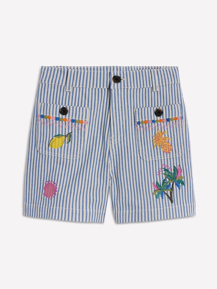 Boden Blue Pocket Front Denim Shorts - Image 7 of 7