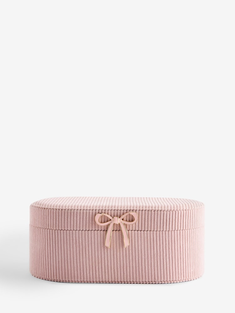 Just Pink Ribbed Jewellery Box - Image 3 of 3 Just Pink Ribbed Jewellery Box - Image 3 of 3