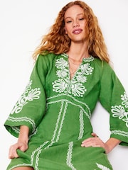 Boden Green Una Embroidered Dress - Image 2 of 6