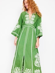 Boden Green Una Embroidered Dress - Image 5 of 6