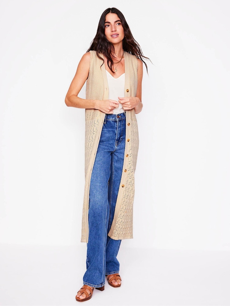 Boden Cotton Sleeveless Cardigan - Изображение 2 из 7