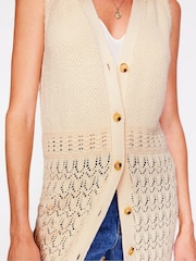 Boden Cotton Sleeveless Cardigan - Изображение 3 из 7