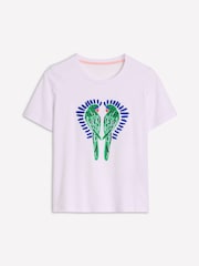 Boden White Relaxed Novelty 100% Cotton T-Shirt - Image 2 of 5