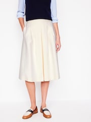 Boden Ivory Pleat Detail Midi Skirt - Image 2 of 5