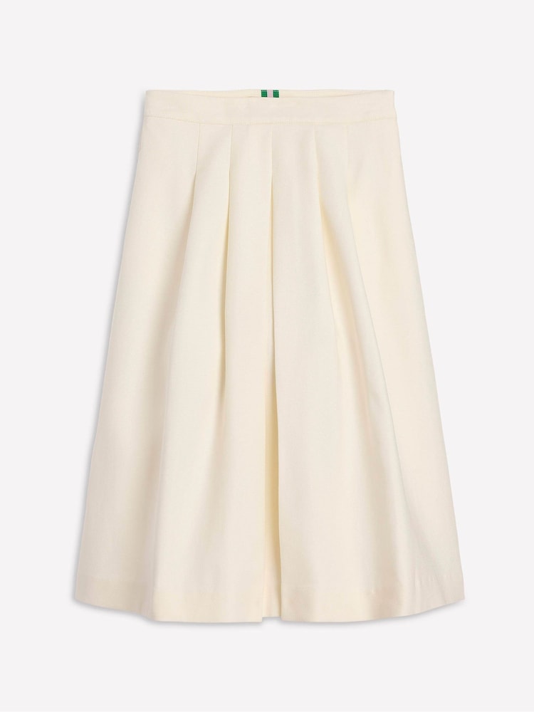 Boden Ivory Pleat Detail Midi Skirt - Image 5 of 5 Boden Ivory Pleat Detail Midi Skirt - Image 5 of 5