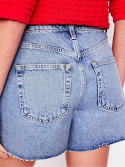 Boden Blue 100% Cotton Cut Off Denim Shorts - Image 3 of 7