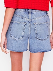 Boden Blue 100% Cotton Cut Off Denim Shorts - Image 5 of 7