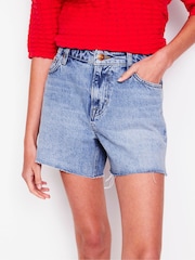 Boden Blue 100% Cotton Cut Off Denim Shorts - Image 6 of 7