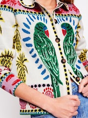 Boden Cream Jacquard Knitted Shacket - Image 3 of 7
