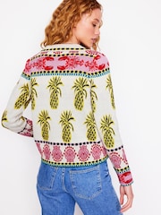 Boden Cream Jacquard Knitted Shacket - Image 4 of 7