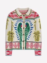 Boden Cream Jacquard Knitted Shacket - Image 6 of 7