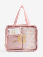 Set of 4 Pink Alphabet Make Up Bags - Image 3 of 5