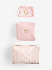 Set of 4 Pink Alphabet Make Up Bags - Image 4 of 5