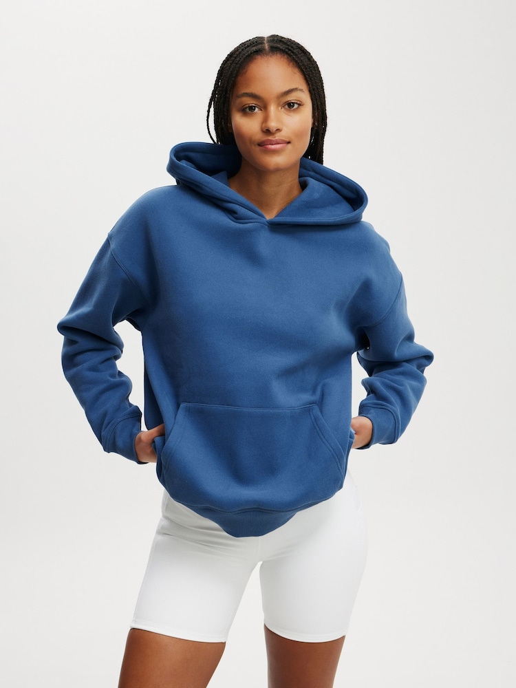 Cotton On Dark Blue Plush Premium Graphic Hoodie - Image 3 of 4