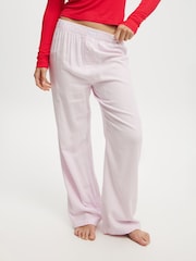 Cotton On Pink Boyfriend Flannel Wide Leg Boxer Trousers - Image 3 of 5
