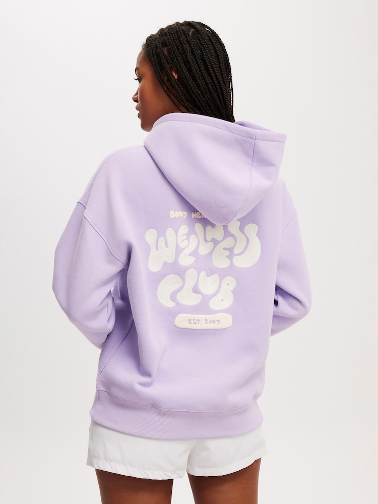 Cotton On Light Purple Plush Premium Graphic Hoodie - Image 1 of 4