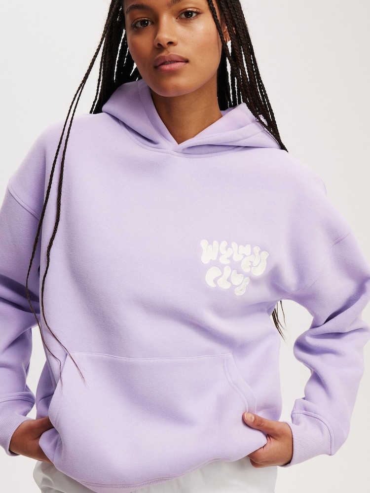 Cotton On Light Purple Plush Premium Graphic Hoodie - Image 2 of 4