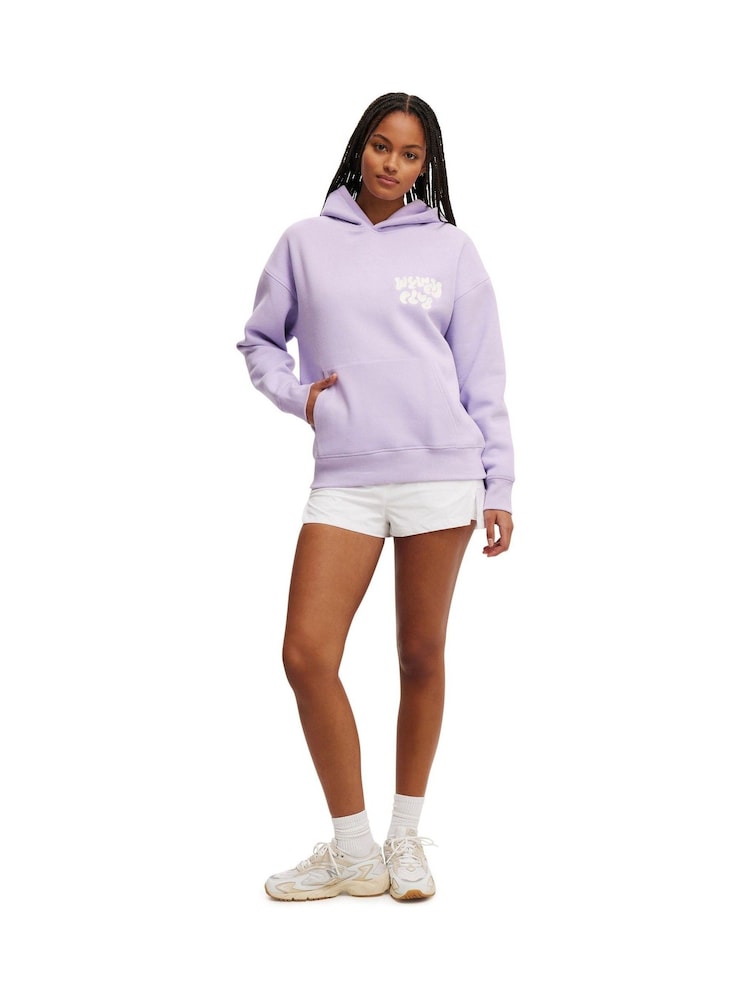 Cotton On Light Purple Plush Premium Graphic Hoodie - Image 4 of 4