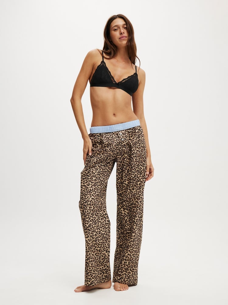 Cotton On Animal Boyfriend Wide Leg Boxer Trousers - Image 1 of 5