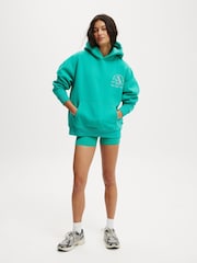 Cotton On Green Plush Premium Graphic Hoodie - Image 4 of 4