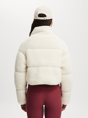 Cotton On Cream The Mother Puffer Cropped Sherpa Jacket - Image 2 of 4