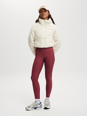 Cotton On Cream The Mother Puffer Cropped Sherpa Jacket - Image 4 of 4