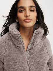 Cotton On Grey The Mother Puffer Cropped Sherpa Jacket - Image 3 of 4