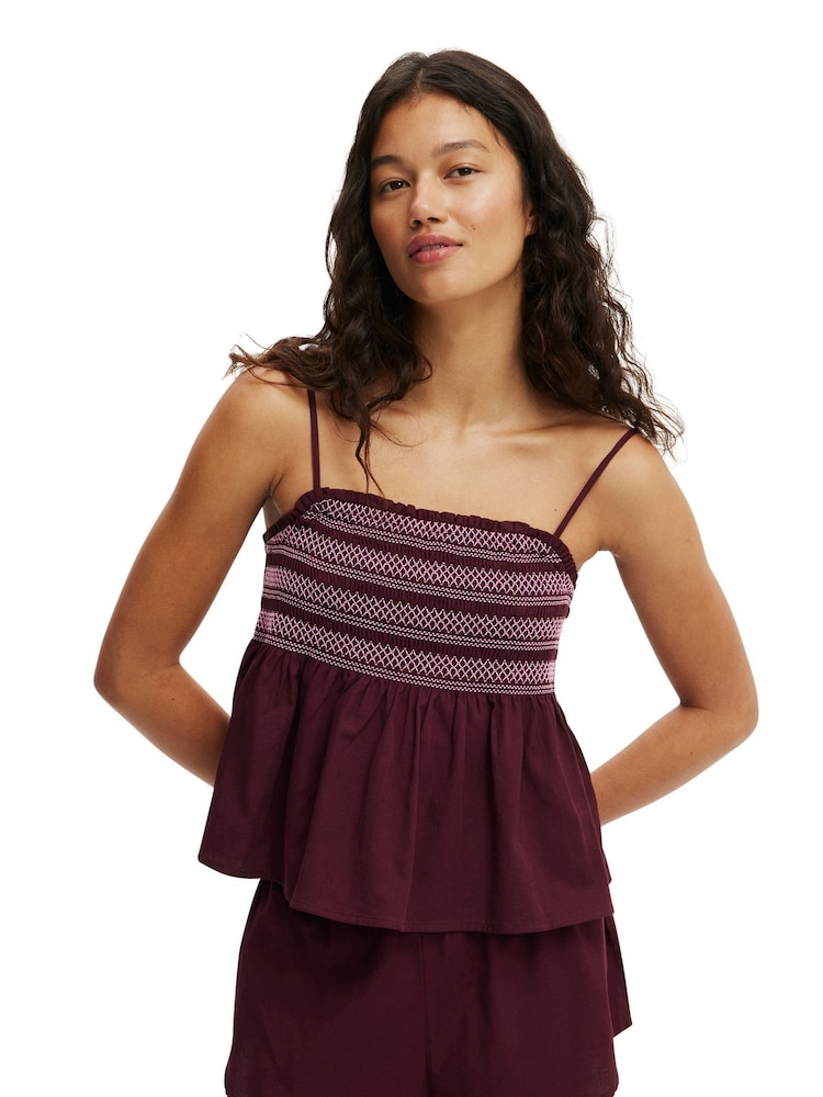ارجوانى - Cotton On Shirred Woven Sleep Set - صورة 1 من 4