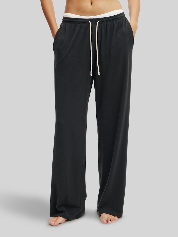Negro - Cotton On Light Weight Super Soft Wide Leg Trousers - Imagen 1 de 5