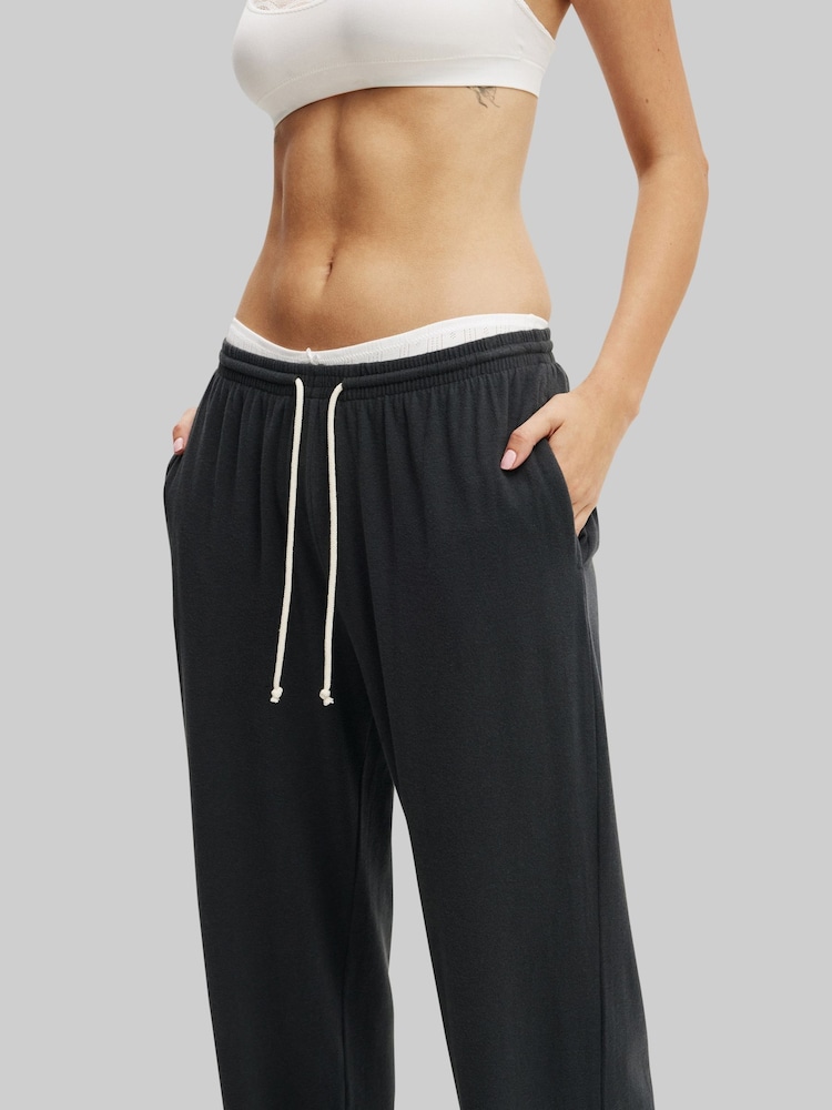 Cotton On Black Light Weight Super Soft Wide Leg Trousers - Image 3 of 5