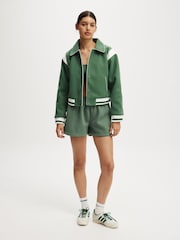 Cotton On Green On Field Panelled Bomber Jacket - Image 1 of 5