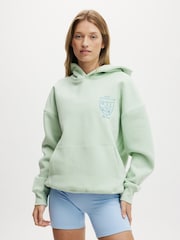 Cotton On Light Green Plush Premium Graphic Hoodie - Image 1 of 1