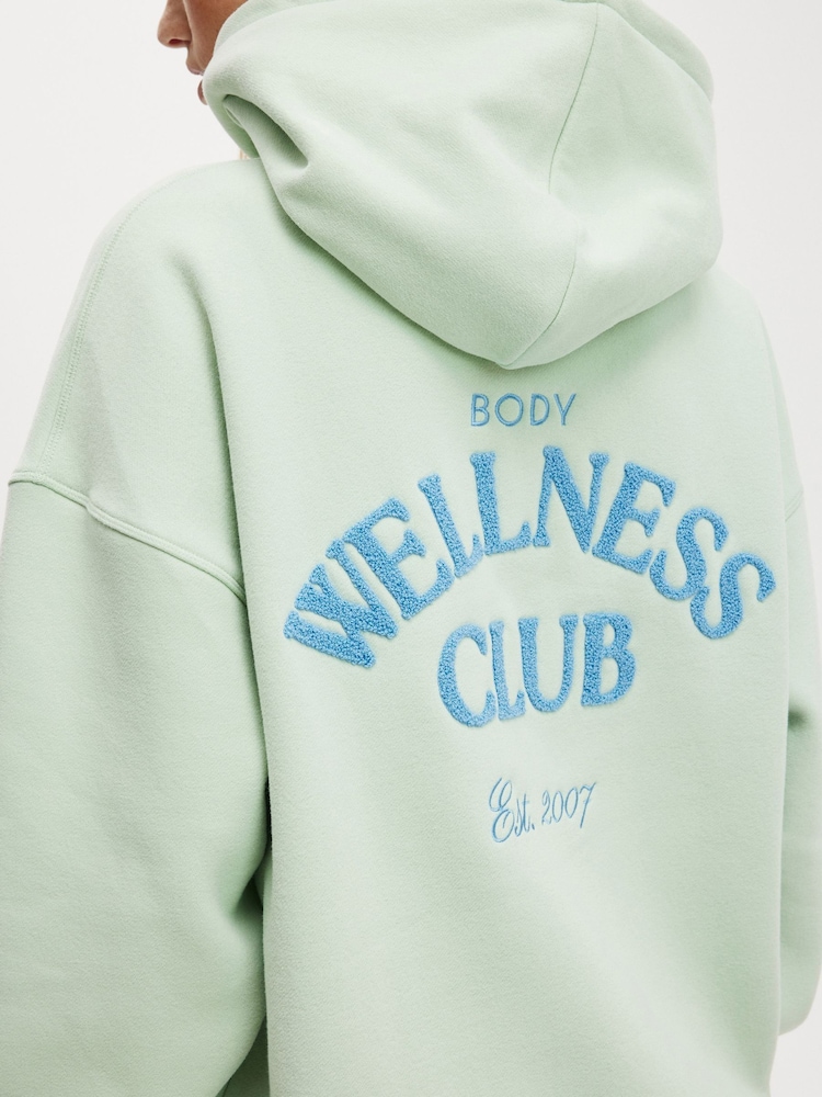 Cotton On Light Green Plush Premium Graphic Hoodie - Image 2 of 4
