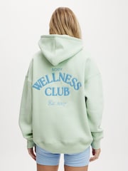 Cotton On Light Green Plush Premium Graphic Hoodie - Image 3 of 4