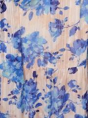 Adrianna Papell Satin Stripe Ankle Blue Dress - Image 4 of 7
