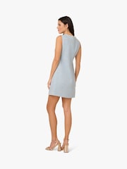 Adrianna Papell Blue Embellished Boucle Shift Dress - Image 3 of 7