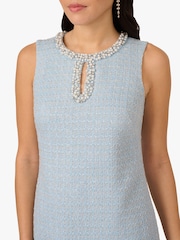 Adrianna Papell Blue Embellished Boucle Shift Dress - Image 5 of 7