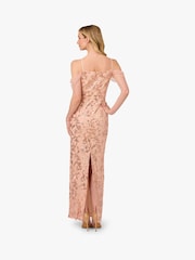 Adrianna Papell Pink Papell Studio Sequin Embroidery Gown - Image 3 of 6
