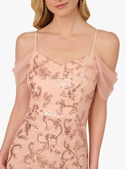 Adrianna Papell Pink Papell Studio Sequin Embroidery Gown - Image 4 of 6
