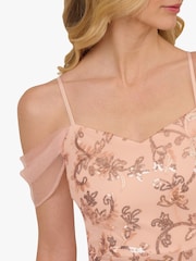 Adrianna Papell Pink Papell Studio Sequin Embroidery Gown - Image 5 of 6