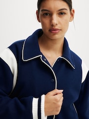 Cotton On Blue On Field Panelled Bomber Jacket - Image 3 of 4