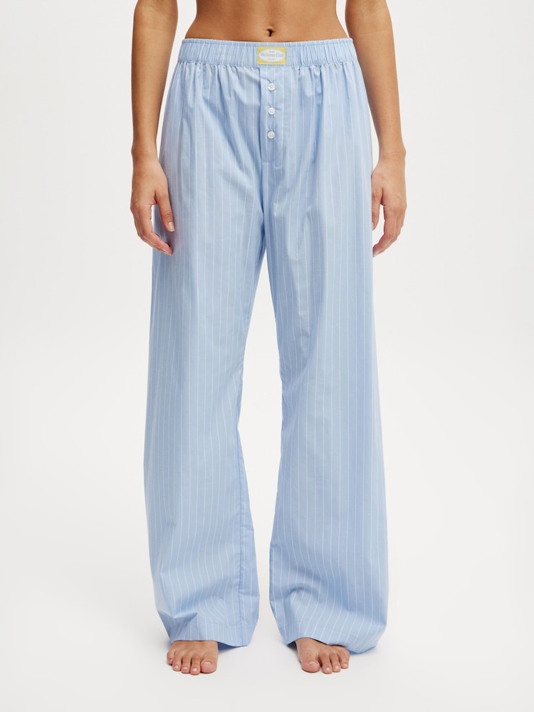 Cotton On Blue Boyfriend Wide Leg Boxer Trousers - Image 3 of 5
