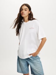 Cotton On White The Boxy Graphic 100% Cotton T-Shirt - Image 1 of 4