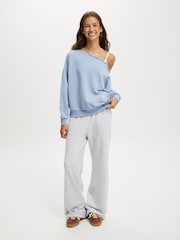 أزرق - Cotton On Classic Fleece Off The Shoulder Sweatshirt - صورة 3 من 4