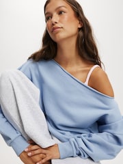 أزرق - Cotton On Classic Fleece Off The Shoulder Sweatshirt - صورة 4 من 4