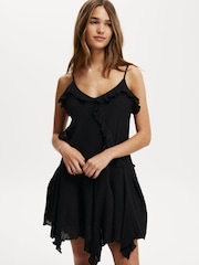 Cotton On Black Holly Ruffle Mini Dress - Image 1 of 4