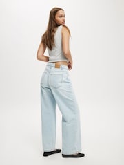 Cotton On Blue Relaxed Wide 100% Cotton Jeans - Image 3 of 6