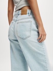 Cotton On Blue Relaxed Wide 100% Cotton Jeans - Image 4 of 6