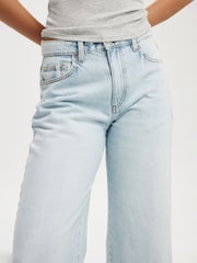 Cotton On Blue Relaxed Wide 100% Cotton Jeans - Image 5 of 6